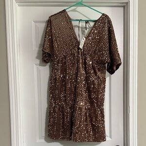 Wishlist‎ Shimmering Brown Mini Dress